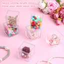 Telooco 48 Pcs Clear Acrylic Box with Lid 2.2 x 2.2 x 2.2 Inch Small Square Display Boxes Candy Storage Containers, Stackable Small Acrylic Cubes for Candy Pill Beads Earring Jewelry Party Favor