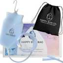Happy Bum Bag Enema Kit | 6.5ft Silicone Hose, 2L Non-Toxic Silicone Enema Bag with 3 Replacement Tips | Reusable Coffee Enema Kit Suitable for Water & Coffee Enemas for Colon Cleanse for Women & Men
