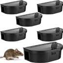 6 Pack Mouse Bait Station Rat Bait Stations Tamper Resistant Boxes with Security Key Pets & Children Safe Reusable for Indoor Outdoor Pest Control (Black)