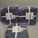 Sweet Home Collection Chair Cushion Memory Foam Pads Tufted Slip Non Skid Rubber Back U-Shaped 17" x 16" Seat Cover, 6 Pack, Denim Blue