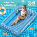 Premium Inflatable Tanning Pool Lounger | Inflatable Tanning Bed for Adults - 4 in 1 Multipurpose Suntan Tub | Pool Floats Adults, Inflatable Pool Float | Tanning Float - Sunbathing Pool Raft