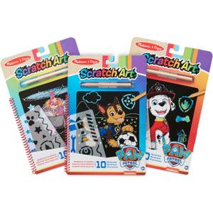 Melissa & Doug PAW Patrol Scratch Art 3-Pack  Chase, Skye, Marshall Color Reveal Travel Activity Pads