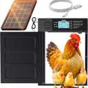 Automatic Chicken Coop Door PRO - Solar Powered with LCD Display - Light Sensor & Timer - Anti-Pinch Function - Wide Opening - New Model - 5 Year Protection (Black)
