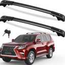 FengYu 300lb Lockable Roof Rack Cross Bars Compatible with 2010-2023 Lexus GX460, Heavy Duty Aluminum Roof Rails Crossbars Cargo Bars Canoe Rooftop Black Carrier Luggage.