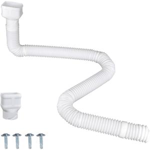 16.5ft Long Gutter Downspout Extensions, Downspout Extender Drainage Pipe for 2"3" and 3"4" Downspout, Outside Diameter 3.1 Inches, Pipe Stretched Length 16.5ft (White-1 pack)