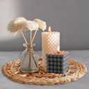 MIXUMON Woven Placemats Round, Natural Water Hyacinth Wicker Placemat for Dining Table, Large Handmade Woven Placemats Heat Resistant Non-Slip (13" - Set of 6)