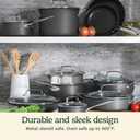 Cuisinart 17-Piece Pots and Pans Set, Non Stick Hard Anodized Cookware Set, Compatible with Electric, Gas Cooktops, Dishwasher Safe, Oven Safe Pot Set, Cool Grip Handles, Aluminum Core for Even Heat