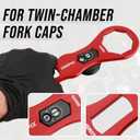 46mm 50mm Fork Cap Wrench for Octagonal Motorcycle Fork Tube Cap Bolts Install and Removal Tool (Red)