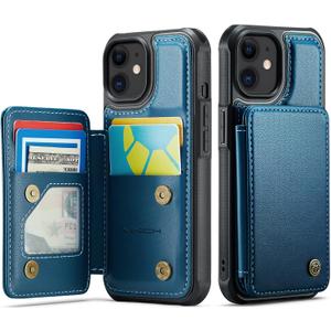 Vinich for iPhone 11 Wallet Case with Card Holder, RFID Blocking Credit Slots Kickstand Shockproof Phone Cover Fit for iPhone 11 6.1" Blue