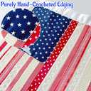 4th of July Decorations, 4 x 2.4 Ft Memorial Day American Flag Banner, Vintage Independence Day Rag Flag Accessories for 250th Anniversary Decor Home Outdoor Porch Yard Party Supplies