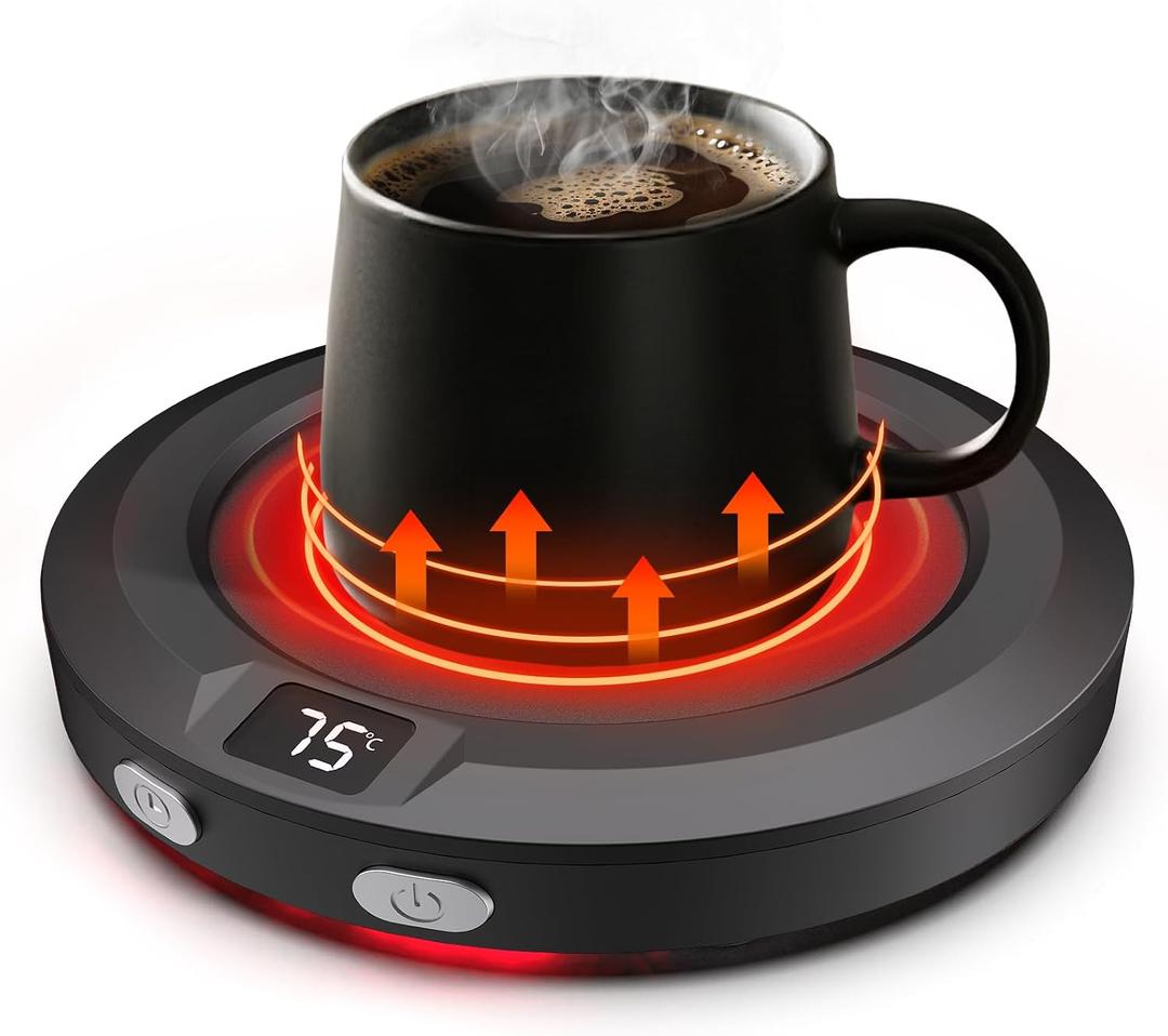 Mug Warmer, 30W Coffee Cup Warmer With 3 Temp Setting & Ambient Light, 2-12 Timer Smart Plate for Desk, Beverage, Coffee, Tea, Milk, Candle