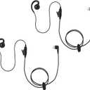 2 Way Radio Surveillance Earphones Nylon Braided Design,Walkie Talkie Earpiece with Mic for Motorola,Mobile Ham Radio Headphones (2 Pack)