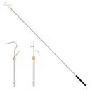 Clothes Hook Pole,29-71 Inch Adjustable Extension with Hook Bar. Suitable for Clothes Hanger Rod, Christmas light, Hanging Flowerpot Plants and Bird Feeder, Tent Shelter Camper Canopy (with two hooks)