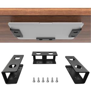 IFCASE Under Desk Laptop Mount, Metal Under Desk Shelf Holder for Laptop, Mac mini, MacBook, Keyboard with Anti-Scratch Silicone (Black)