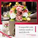 Hotop 12 Pcs Artificial Rose Flower Balls for Centerpieces, Silk Roses Kissing Balls Romantic Faux Floral Arrangements for Engagement Wedding Home Decor (Dusty Pink,Pink,White)
