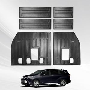 Vanseno Compatible for 2021-2025 2026 Toyota Sienna Backrest Mat Back Seat Protector All Weather Mat for 2021 2022 2023 2024 2025 2026 Toyota Sienna Accessories (7/8 Seater with Spare Tire)