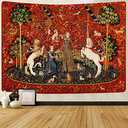 FEASRT Medieval Lady & Unicorn Tapestry for Bedroom, Living Room, Apartment & Dorm Decor - 80x60 Inches
