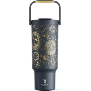 Meoky 40 oz Tumbler with Handle and Straw, Insulated Water Bottle, Stainless Steel Travel Mug, Keeps Cold for 34 Hours, 100% Leak Proof, Fits in Car Cup Holder (Tarot)