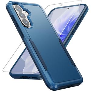 for Galaxy A36 5G Phone Case, with HD Screen Protector [Military Grade Drop Tested] Heavy-Duty Tough Rugged Shockproof Protective Case for Samsung A36 5G, Blue