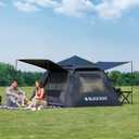 BLACKDOG Blackout Camping Tent, 60s Easy Setup Instant Cabin Tent | Rain Fly Waterproof, Anti-UV, Large Mesh Windows, 2-4 Person, 94.6" L x 94.6" W x 63.1" H