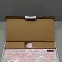 Wireless Keyboard and Mouse Combo, Reccazr 2.4G Full-Sized Keyboard and Mouse Cordless, 3 DPI Adjustable Mouse, Dual-System Keyboard for Computer/Laptop/Windows/Mac (Pink & White)