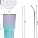 BJPKPK 30oz Tumbler Stainless Steel Double Wall Vacuum Insulated Mug with Straw and Lid for Women and Men,Lavender Green