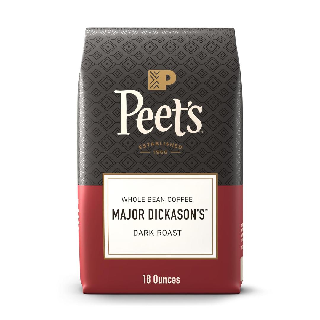 Peet's Coffee, Dark Roast Whole Bean Coffee, 100% Arabica Coffee - Major Dickason's Blend 18 Ounce Bag, Freshest by 03/05/2024