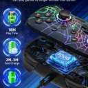 RJAD Switch Controllers for Nintendo Switch/OLED/Lite, Wireless Switch Pro Controller with 10 Colors Light, 1000mAh Rechargeable Switch Turbo Control with Vibration, 6-Axis Gyro, Turbo, Wake Up