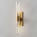 22.8" Bathroom Sconce Modern Hardwired Wall Sconce with Clear Glass Tube, Linear Design for Bathroom Mirror, Bedroom & Living Room, Bulb Included