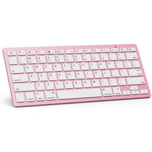 OMOTON Ultra-Slim Bluetooth Keyboard Compatible with iPad 10.9(10th/ 9th/ 8th Generation)/ 10.2, iPad Air 5th Generation, iPad Pro 11/12.9, iPad mini, and More Bluetooth Enabled Devices, Rose Gold
