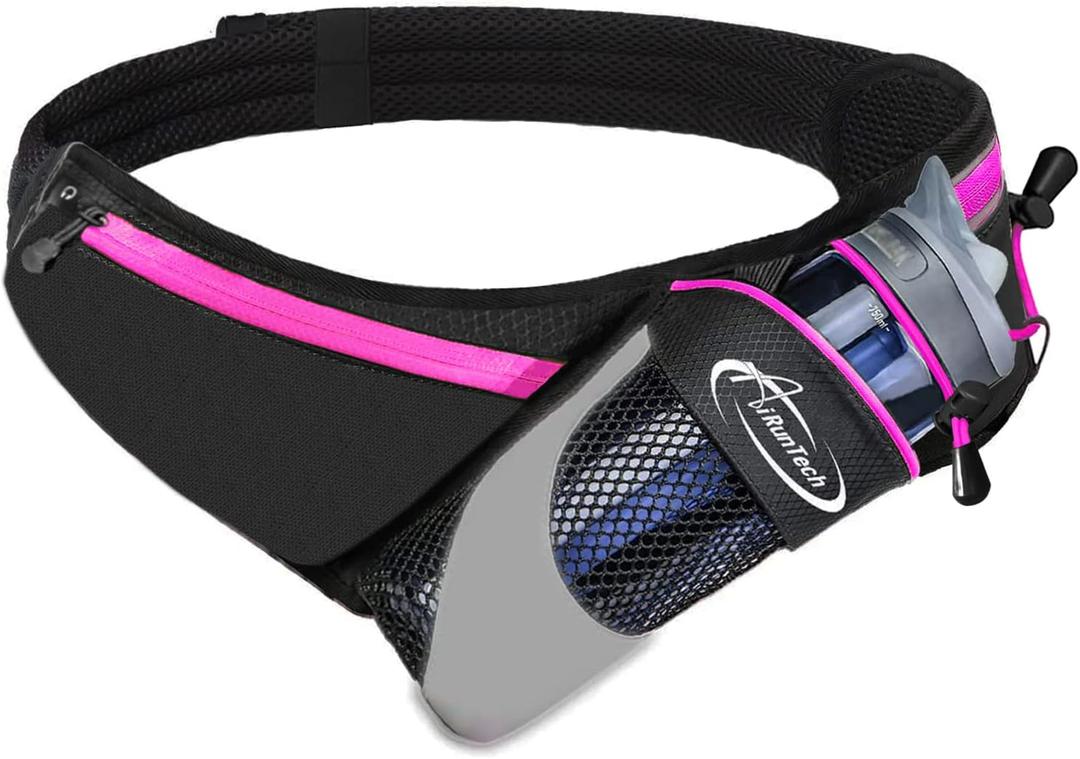 AiRunTech Running Hydration Belt with Water Bottle Holder,Hiking Fanny Pack for Phone and Wallet,Running Bag Runners Essentials Accessories Marathon Triathlon Walking Jogging Gear Gift