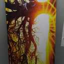 Canvas Wall Art Tree with Sunset Painting Print - Long Canvas Artwork Nature Picture Framed for Living Room Wall Decor 20" x 40"