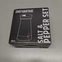 Salt and Pepper Shakers Set with Adjustable Pour Holes by CHEFVANTAGE - Stainless Steel