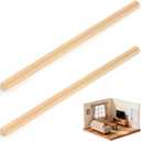 Toyvian 2Pcs Miniature Dollhouse Trim Molding Strips 11.81In Wooden Decorative Craft Accessories for DIY Dollhouse Furniture and Model Building