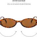 4 Piece Retro Oval Cat Eye Sunglasses for Women Y2k 90s Small Cateye Sun Glasses Trendy Narrow Shades (4Pcs Black+Red+Jelly Tea+Tortoise Tea)