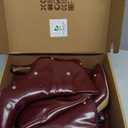 VOMIRA Women's Knee High Boots Stiletto Boots Pointed Toe High Heels Wide Calf Ruched Slouchy Boots Detachable Snap-off Panel Mid Calf Boots Black Boots (8.5, Burgundy)