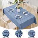 Rectangle Table Cloth Linen Farmhouse Stainproof Waterproof Washable Polyester Oblong Rectangular Fabric Table Cover for Kitchen Dining Dinner(Denim Blue/52x70 Inch)