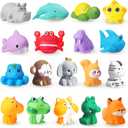 Sotiff 18 Pcs Bath Toys for Kids 1-3, Pool Bath Toys for 2-4 Animal Ocean and Land Waterproof Bathtub Toys, Soft Bathtub Toys, for Birthday Gifts Party Favors(Animal)