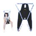 Universal Divided Leg Sling with Head Support, Padded Patient Lift Sling for Transfer, Lifting or Positioning, U Shape Transfer Sling for Elderly, Disabled, Bedridden, 500Lbs (Black, Medium)