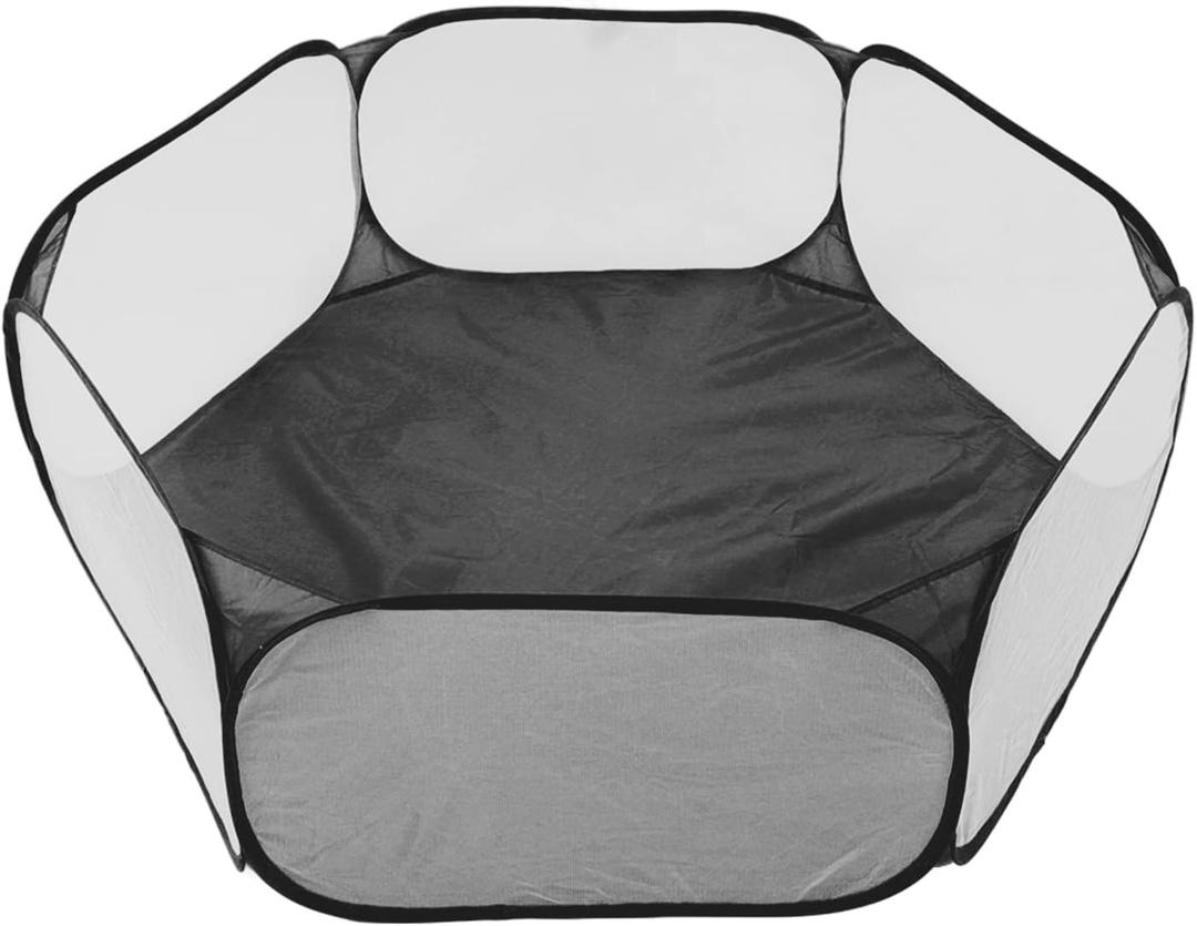 Portable Small Animal Pen Tent, Animal Tent Breathable Pet Foldable Playpen Play Yard Indoor Exercise Fence for Hamster Guinea Pig Rabbit Puppy Hedgehog (Black #11)