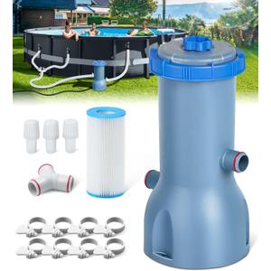 Pro Series 1000 GPH Above Ground Pool Filter Pump, Powerful Pool Cartridge Filter Pump, Water Circulation and Filtration System -Improved Water Clean & Clarity, Pools Pumps Above Ground-Blue