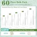 60pcs Cylinder Glass Vase for Centerpieces, 4,6,7.5,8,10 inch Tall Clear Flower Vase Bulk Floating Candle Holder for Wedding Table Home Décor and Party