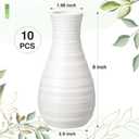 10 Pack Composite Plastic Flower Vases Bulk White Small Tall Conic Floral Vases for Centerpieces Unbreakable Bud Vase for Wedding Party Living Room Decor (Simple)