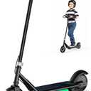 Electric Scooter for Kids, 10MPH Max Speed, 150W Motor, 3 Speeds Adjustable, LED Display, Double Brake, Magnetic Charging, Pedal Light, Electric Scooter for Kids Aged 6-12 (Black)
