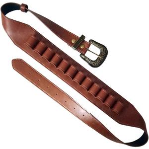 Hunting Pouch Shotgun Shell Bandolier Belt 12 Ga Shotgun Shell Holder Belt (Light Brown)