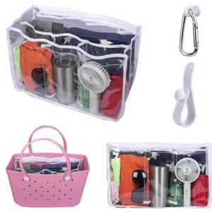 Clear Beach Bag Organizer Compatible with Bogg Bag X Large Size, TPU Insert Divider Liner for XL Bogg Bag Accessories (Clear-White)