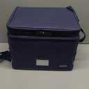 DocSafe File Box with Lock,Multi-Layer Fireproof Document Box Collapsible File Storage Organizer with Pockets/Handle,Large Portable Home Office Filing Safe for Hanging Letter/Legal Size Folders,Blue