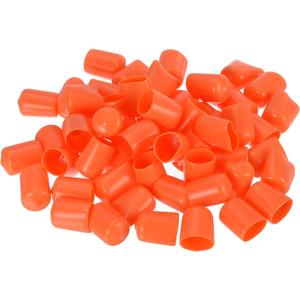 uxcell 100pcs Rubber End Caps 15mm ID Vinyl Round Tube Bolt Cap Cover Screw Thread Protectors Orange
