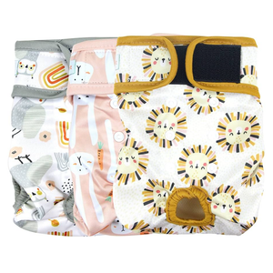 Langsprit Washable Female Dog Diapers (3 Pack) - Doggie Reusable Small Medium Large Dog Diapers for Doggy Puppy Female in Period - Highly Absorbent Dog Heat Panties (Small, Waist:0-10 inches)