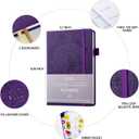 SEQES A5 Undated Planner- Leather Cover with goal tracker,full focus And habit To Increase Productivity organizer And Goal Setting & Reflection Journal | Weekly/Monthly Planner (purple)